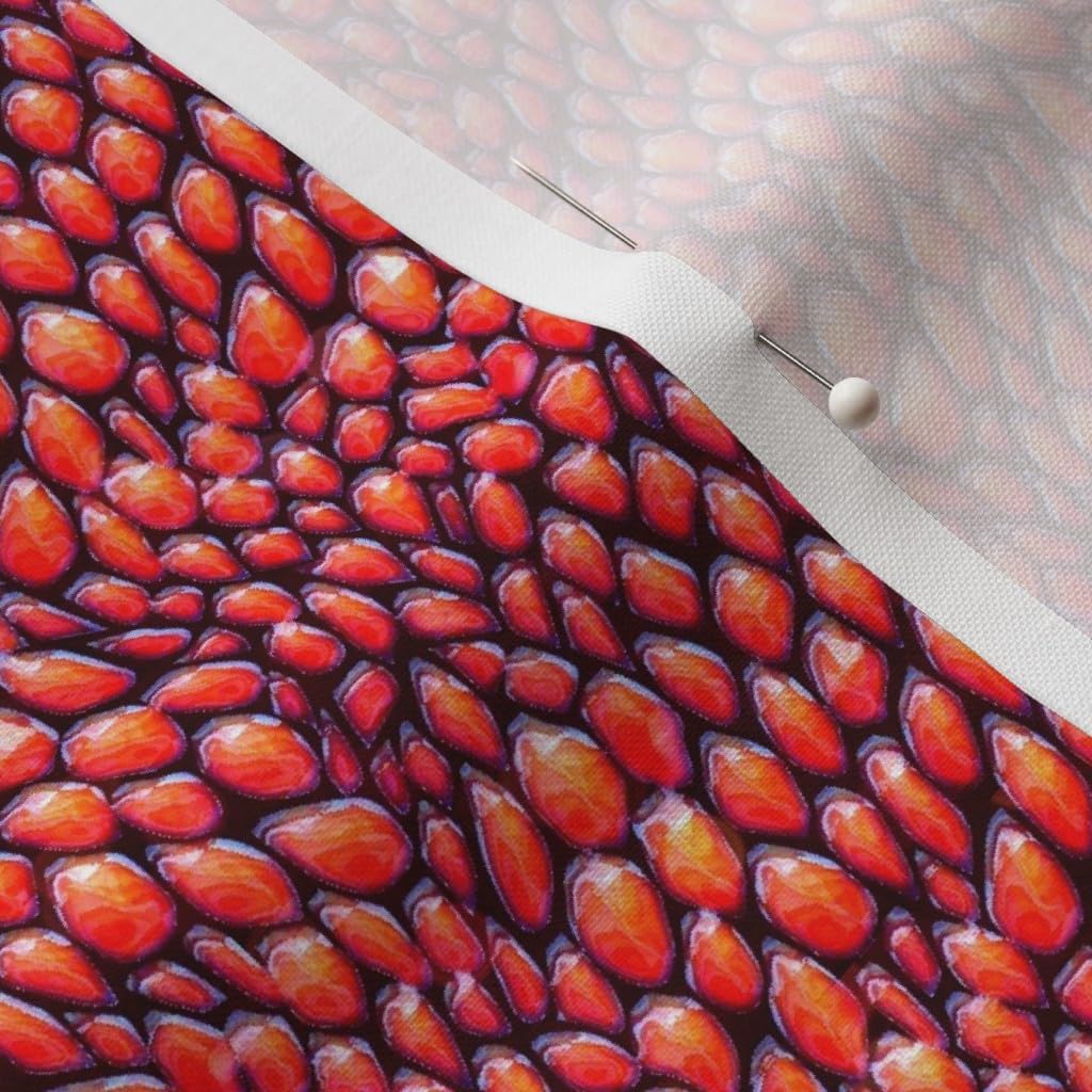 Spoonflower Fabric - Fantasy Red Dragon Scales Scale Costume Printed on Petal Signature Cotton Fabric by The Yard - Sewing Quilting Apparel Crafts Decor