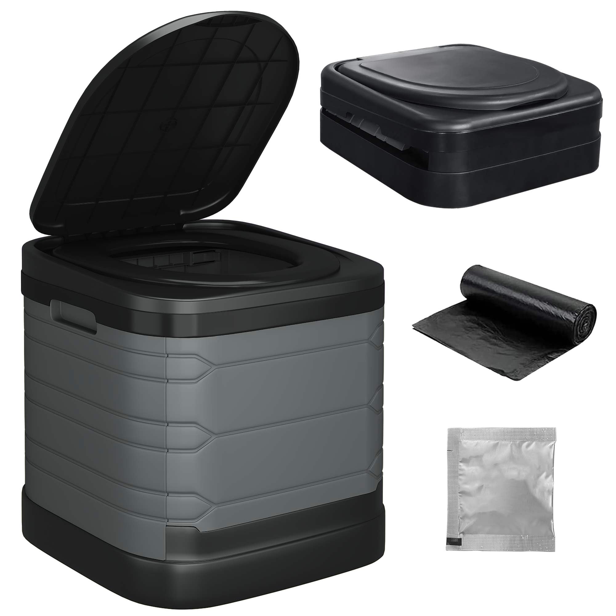 TESPHAN WC Portatile Adulti, Toilette Portatile di Grandi Dimension Pieghevolei, WC Chimico Portatile，42 * 46 * 44 cm