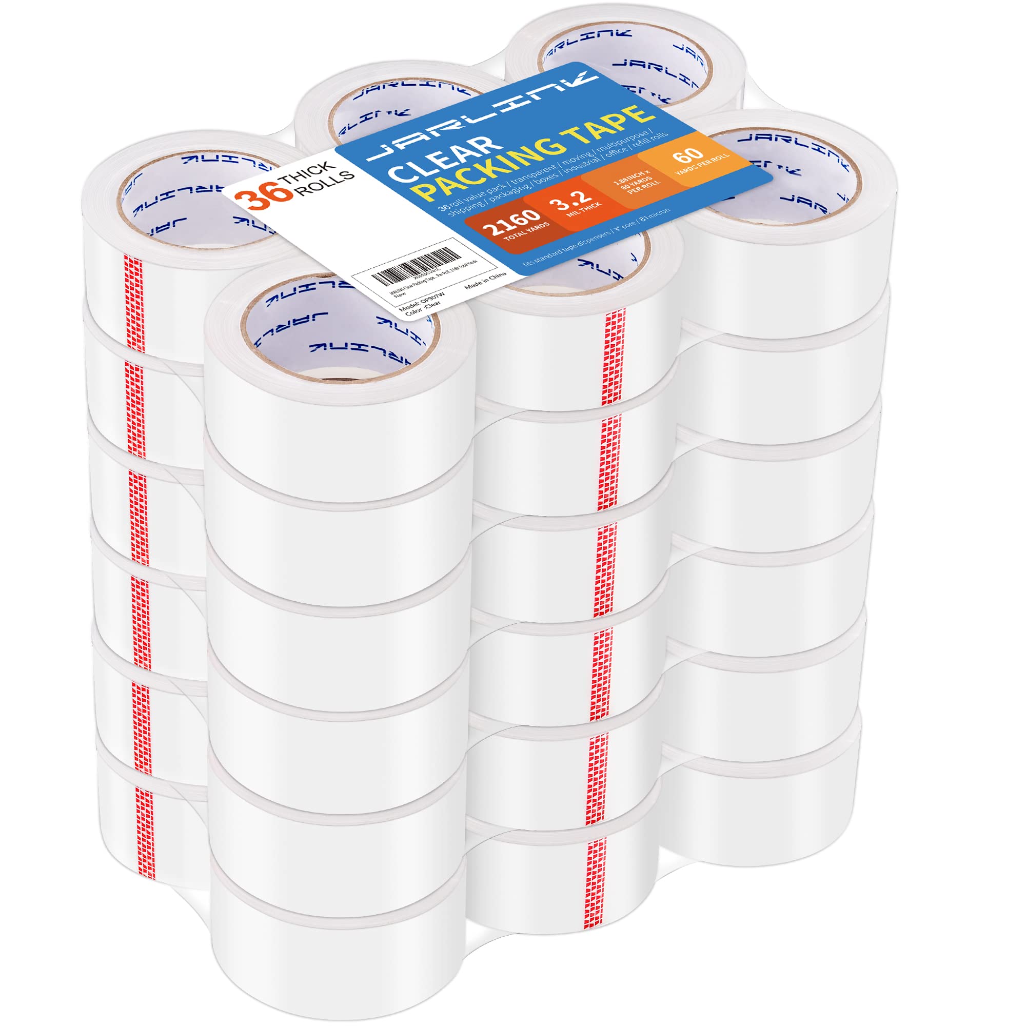 Photo 1 of JARLINK Clear Packing Tape (32 Rolls), Heavy Duty Packaging Tape for Shipping Packaging Moving Sealing, 