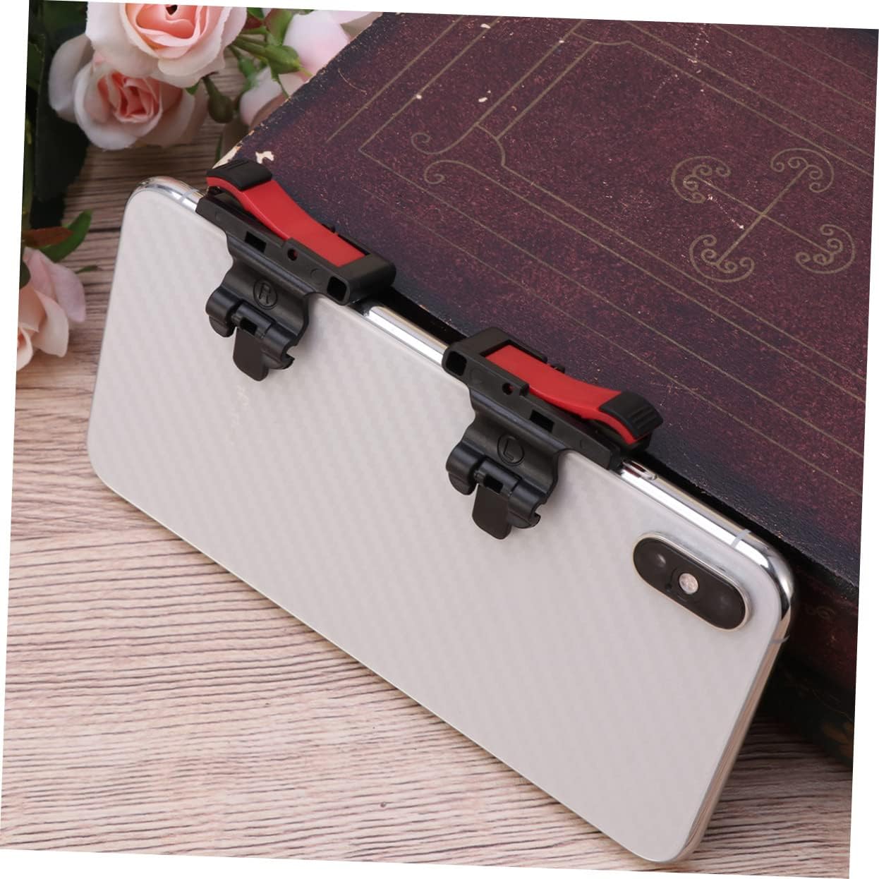Mobile Game Controller for Gamers Trigger Fire Button Joystick for Mobile Gaming Sturdy Black and Red Design Compatible Smartphones