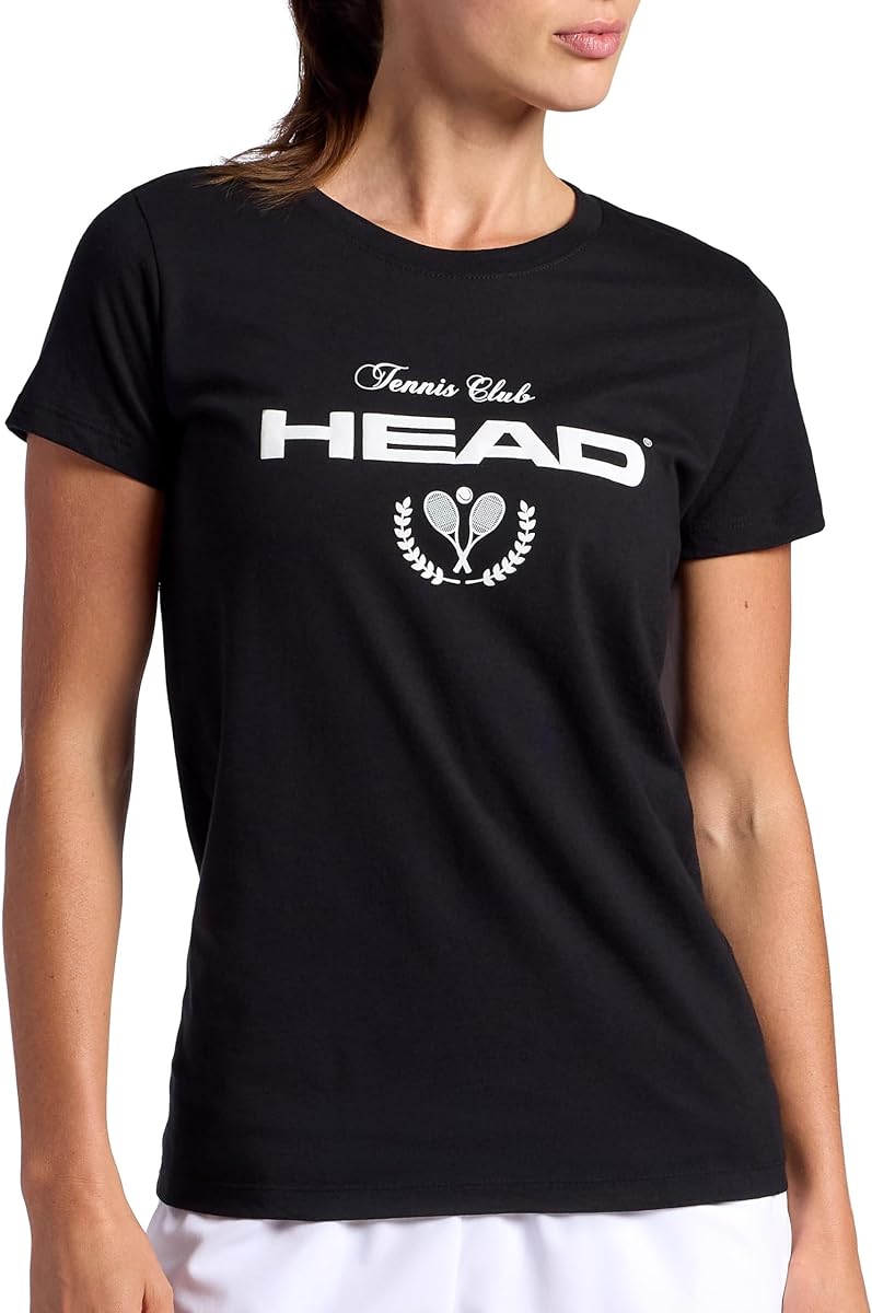 Head Women's Tennis Graphic Crewneck T-Shirt, Relaxed Fit, Lightweight and Breathable Cotton-Poly Material