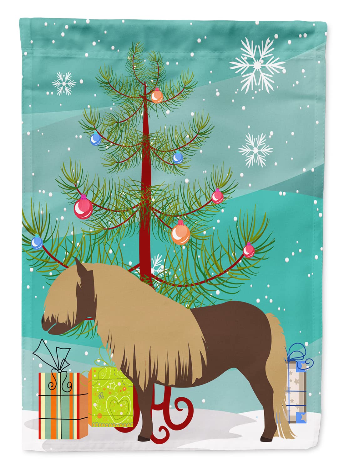 Drapeau de jardin Poney Shetland Caroline's Treasures BB9281GF déco Noël extérieure