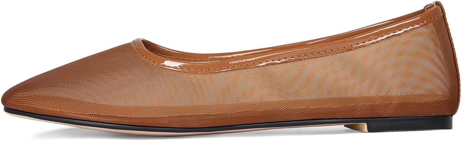 Mesh Ballet Flats Shoes for Women Round Toe Slip on Ballerina Casual Work Flats Low Heel Comfortable Soft