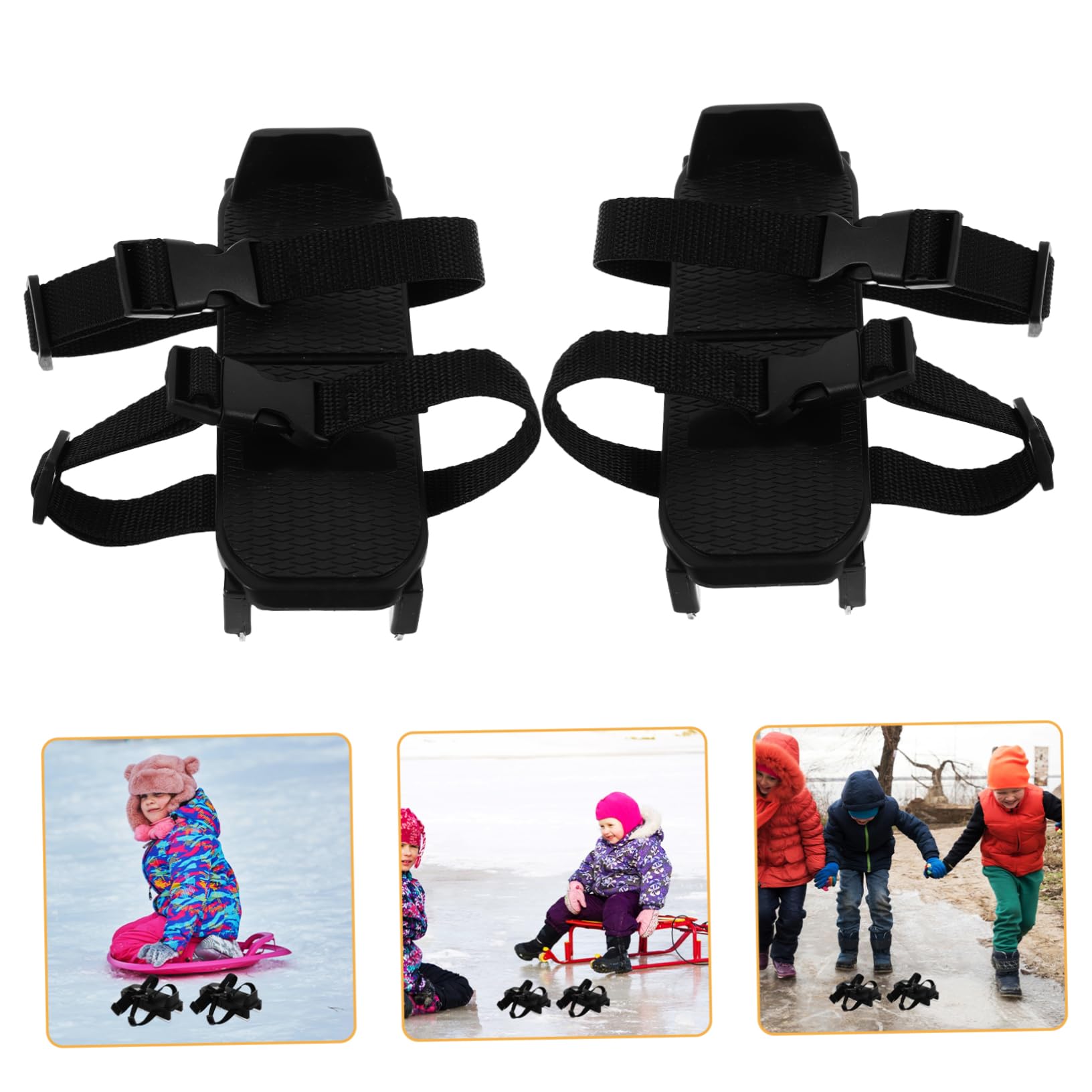 Verstellbare Eislaufschuhe für Kinder, Anfänger, 1 Paar, Schwarz