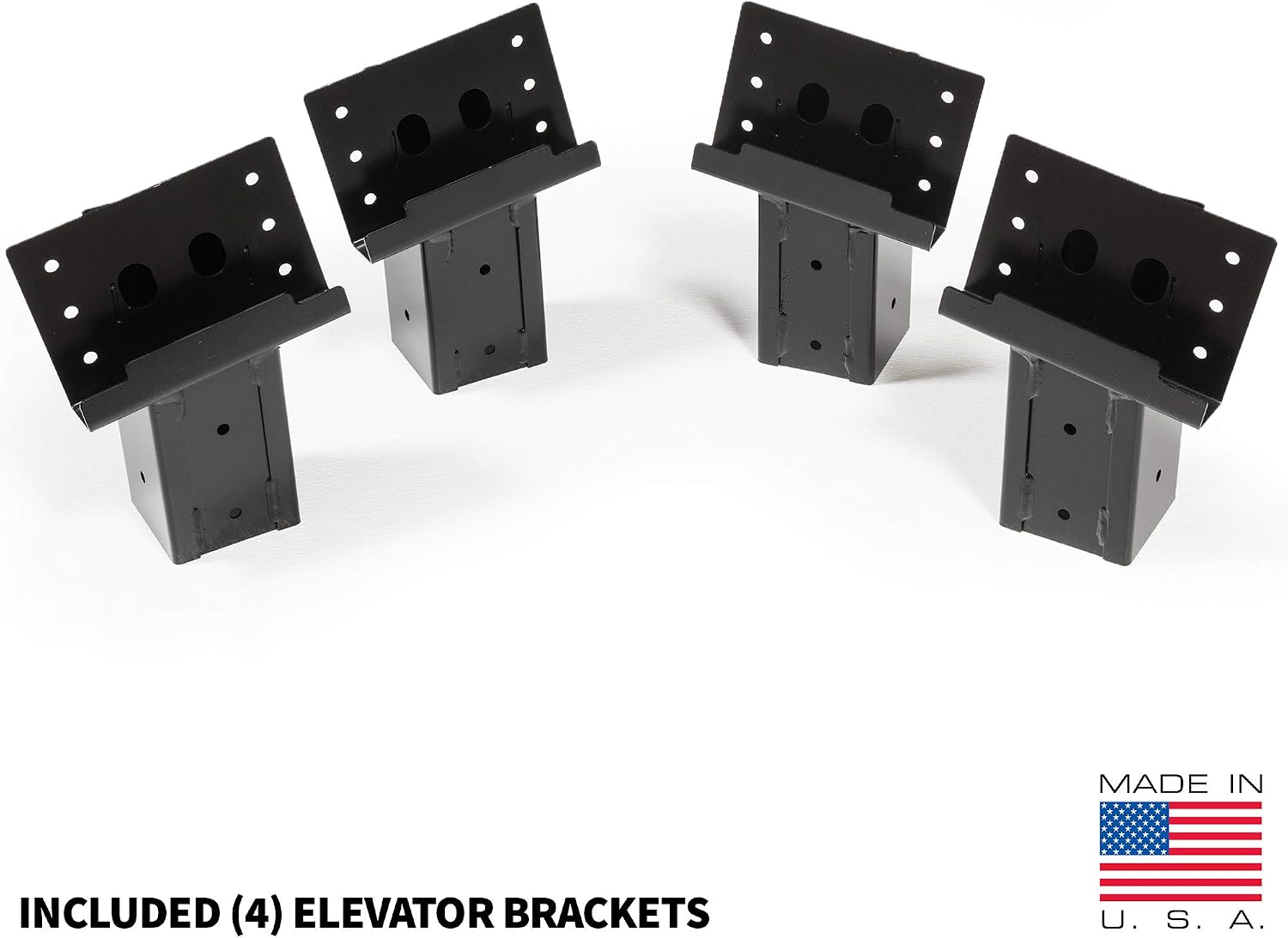Summit Outdoors E1088 Elevator Brackets, Construction-Grade Steel Playhouse, Swing Set, Tree House and Deer Stand Brackets, 4x4 (Set of 4)