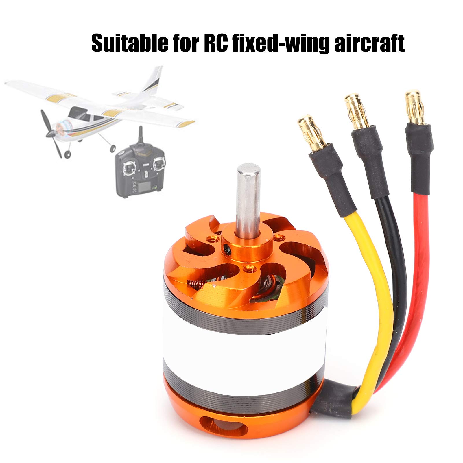 Motore Brushless per Aeromobili RC, D3542 Motore Senza Spazzole RC in Metallo Dotato di Base Motore, Adattatore e Viti Adatto per Aeromobili RC Ad Ala Fissa(1250KV)