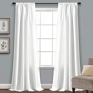 Lush Decor Venetian Curtain | Solid Color Window Panel for Living, Dining, Bedroom (Single Curtain), 84” x 54”, White - Buy now
