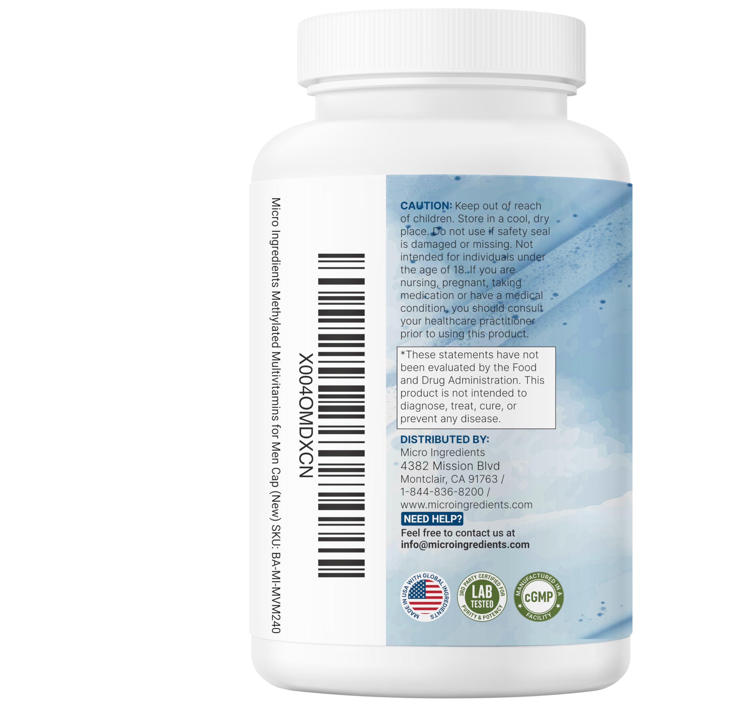 Micro Ingredients Pure Methylated Multivitamin for Men, 240 Capsules | 30 Essential Nutrients with Activated B Complex & Methylfolate + Saw Palmetto, Ginseng, Maca, Lycopene, Vitamin D3 & Zinc — Amazon image 9