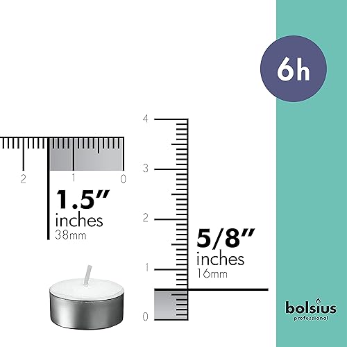 Miniatura 2 de Bolsius. Velas sin perfume de 6 horas de duración. Para bodas y fiestas. 100por bolsa (Color blanco)