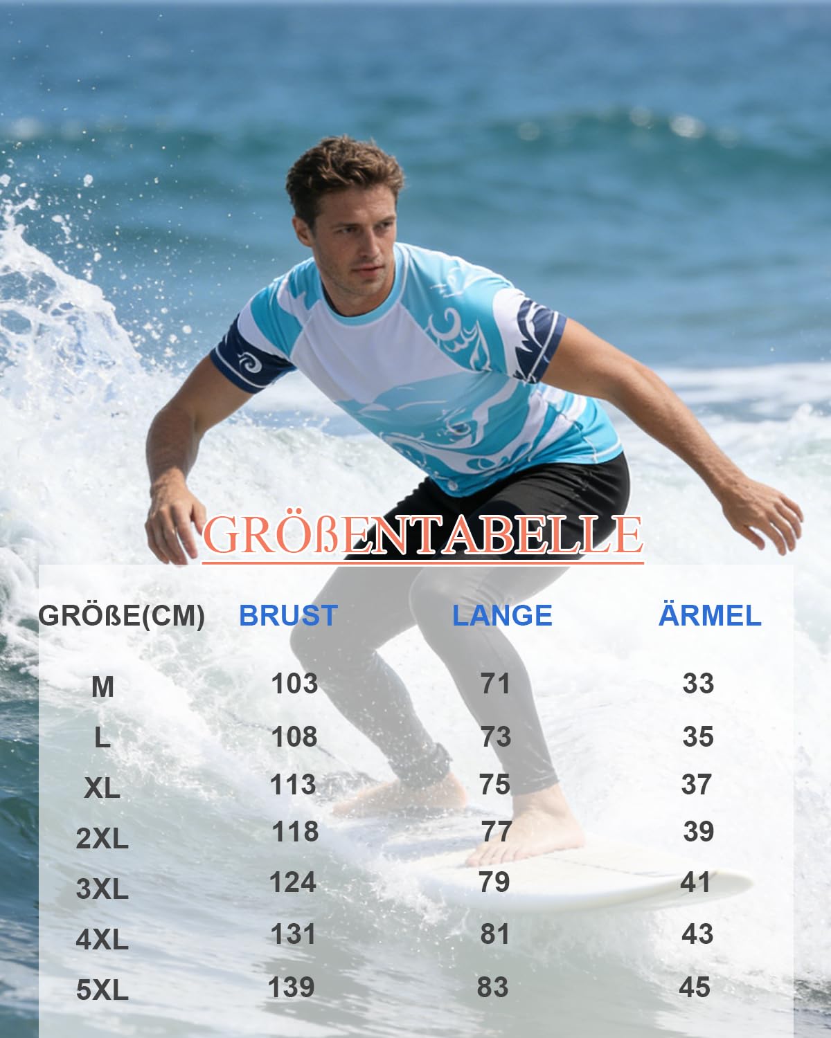 Rashguard UPF 50+ - Maglietta a maniche corte da uomo, ad asciugatura rapida, per sport acquatici, surf e pesca