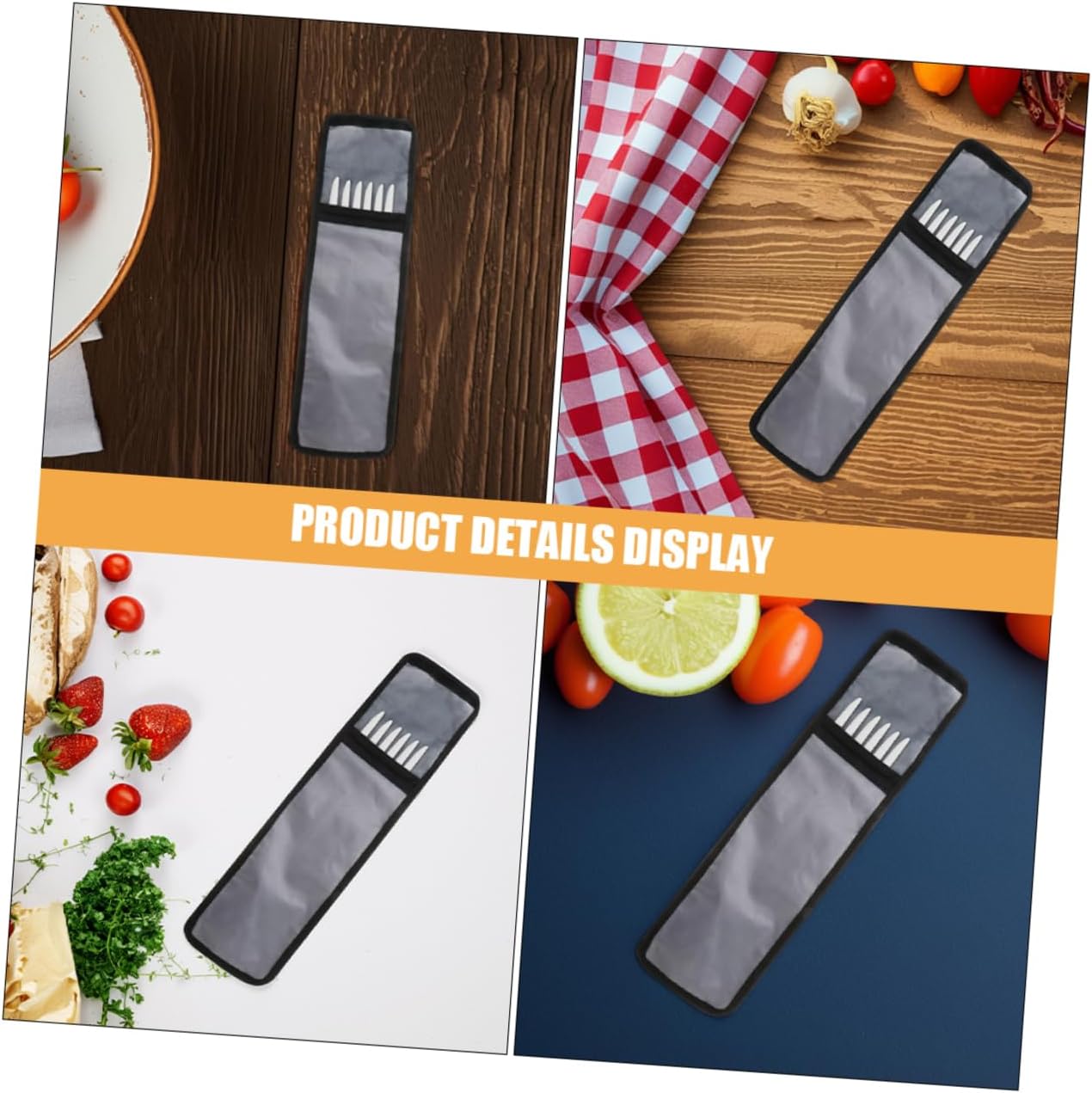 BBQ Skewer Storage Bag Thickened Oxford Cloth Easy Carry Grill Utensil Organizer for Camping Outdoor Cooking Multifunctional Tool Holder for BBQ Accessories
