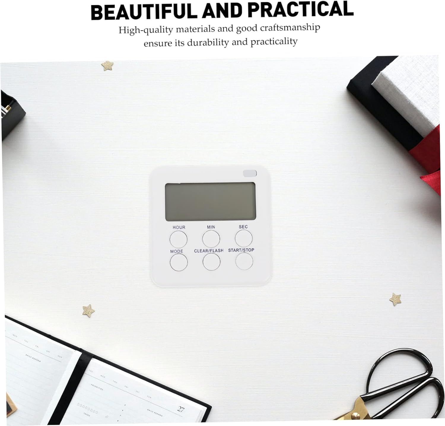 Alipis 6Pcs Silent Electronic Timer Clocks LED Light Digital Countdown Timer for Kitchen Magnetic Alarm Clock for Time Management for Students and Home Use