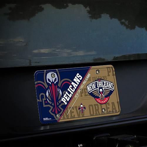 Miniatura 86 de Rico Industries Etiqueta de metal de baloncesto de la NBA de 6 x 12 pulgadas, ideal para camiones/coches/SUV