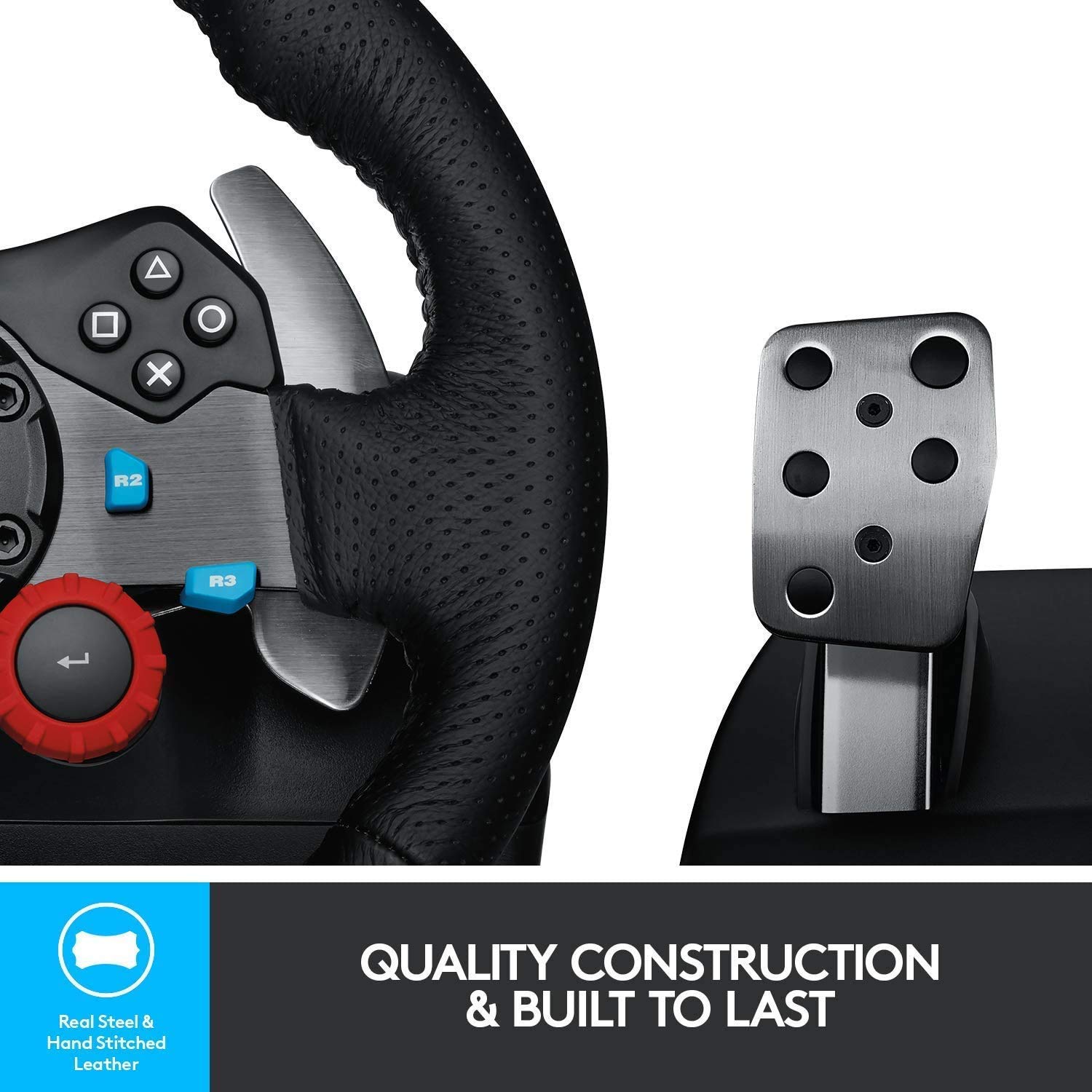 RajoNN Volante de Carreras, Volante de Juegos, Volante y Pedales de Carreras Driving Force (PS4/PS3 y PC)