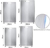 Vista 7 de Tablas de cortar de acero inoxidable para cocina, tabla de cortar de doble cara resistente con asa, tabla de cortar de metal grueso (11.4 x 7.9 in)