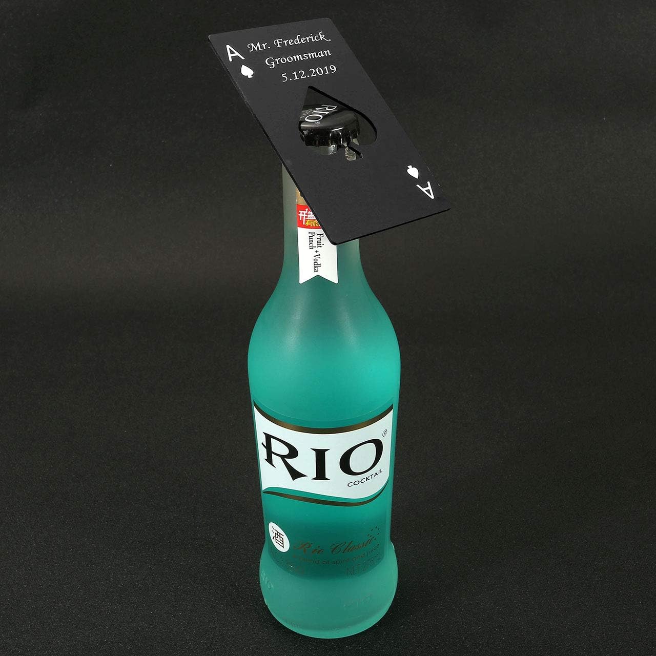 Personalized Custom Bottle Opener, Yoption 5 Pcs Stainless Steel Credit Card Size Beer Bottle Opener Cap for Wallet Pocket Wedding Party Groomsmen Birthday Gifts