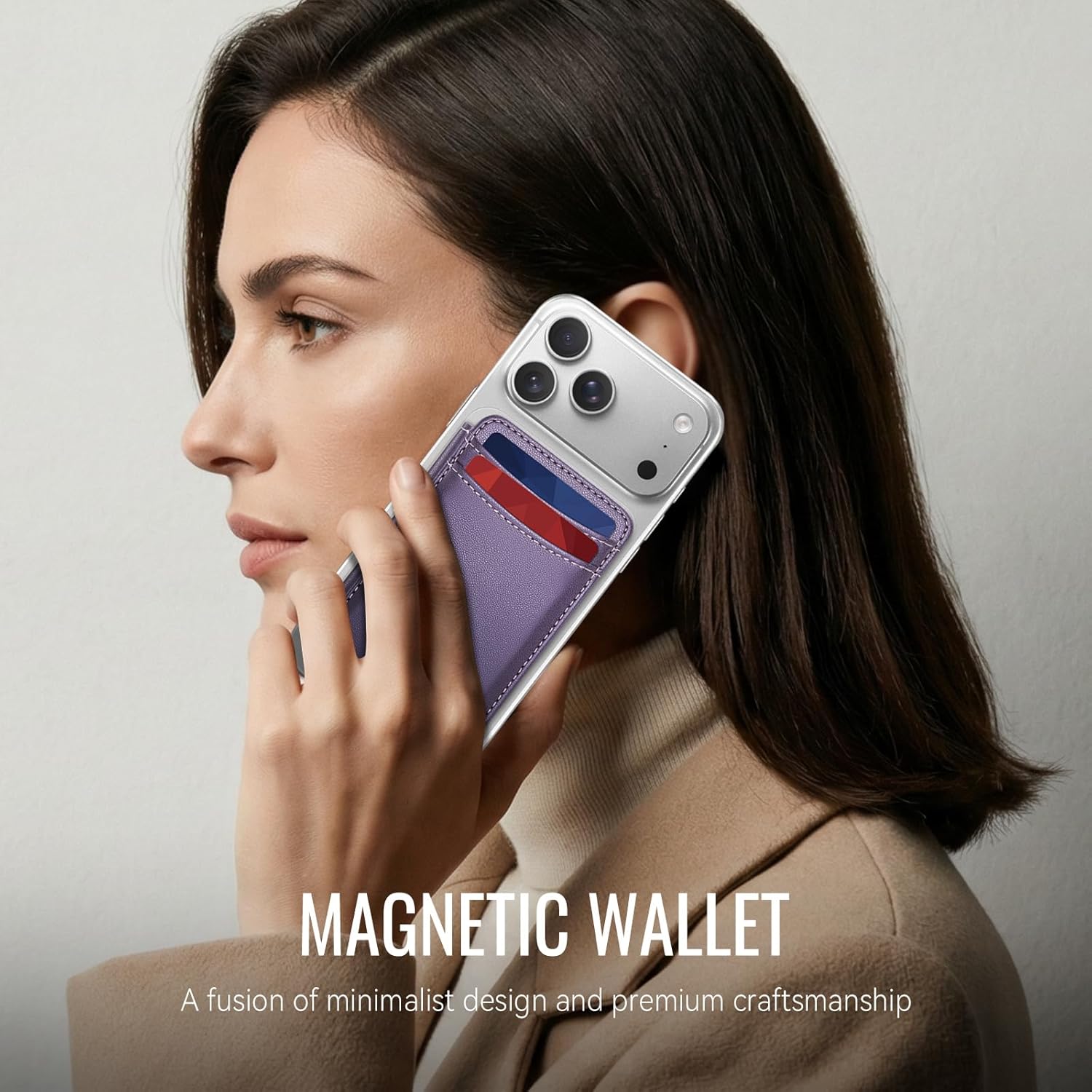 for Magsafe Wallet Magnetic RFID Blocking Card Holders, PU Leather Strong Magnet Phone Wallet Compatible with Magsafe Phones and Cases for iPhone 17/16/15/14/13/12/ Pro/Max/Plus, Purple - Image 6