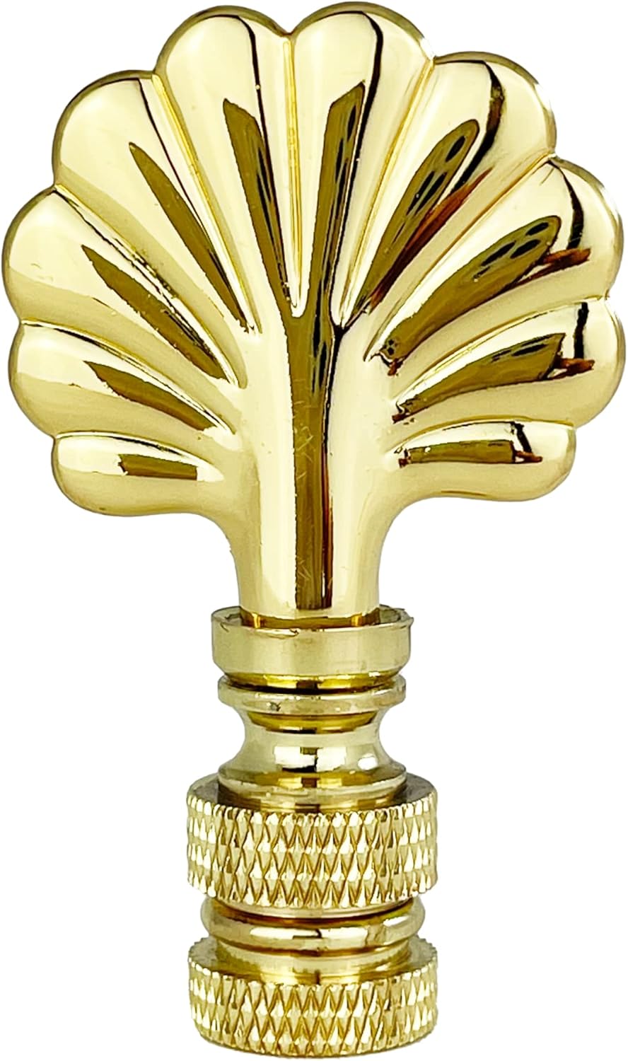 Royal Designs, Inc. Seashell Finial with Fan Pull Chain, Polished Brass - Pack of 1