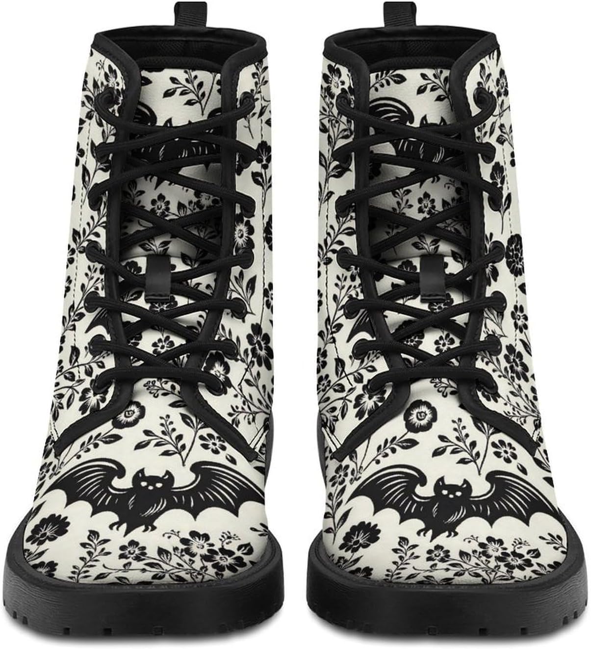 Combat Boots, Fashion Ankle Booties for Women Men, Novelty Causal 7-Eye Lace-up Combat Boots