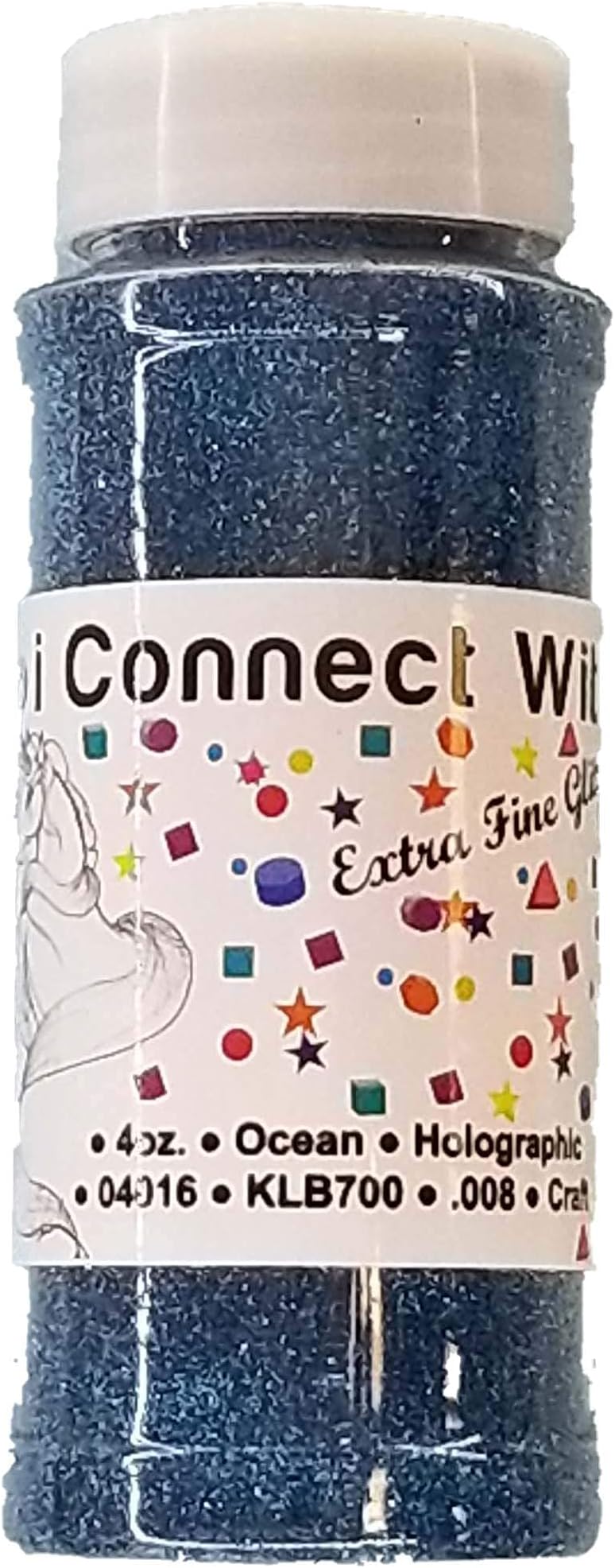 iConnectWith Glitter - Ocean Turquoise Blue, Extra Fine Holographic Turquoise Glitter; Multi-use for Crafts, Decorations, Nail Art, Makeup, Tumblers, Resin Art, and DIY Projects