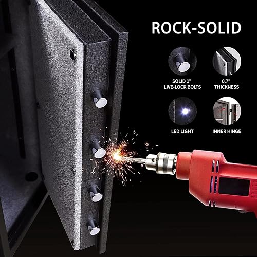 Miniatura 6 de TIGERKING Caja fuerte ignífuga de 3.47 pies cúbicos, caja fuerte grande de acero para el hogar con cerradura digital para el hogar y la oficina