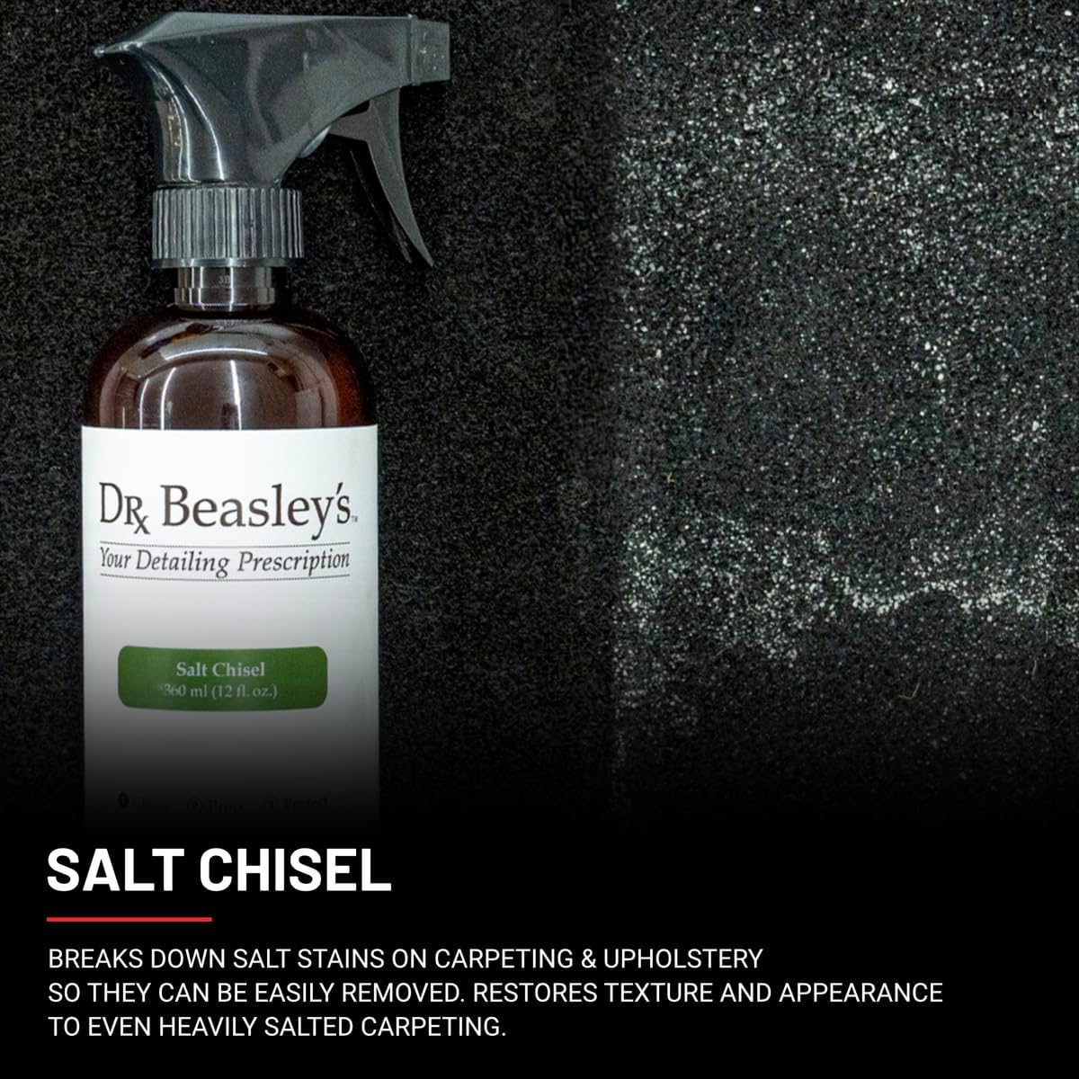 Dr. Beasley's Salt Chisel for Autos - Breaks Down Salt Stains on Carpets, Restores Softness, Leaves No Trace, Pro-Level Results, 1 Gal