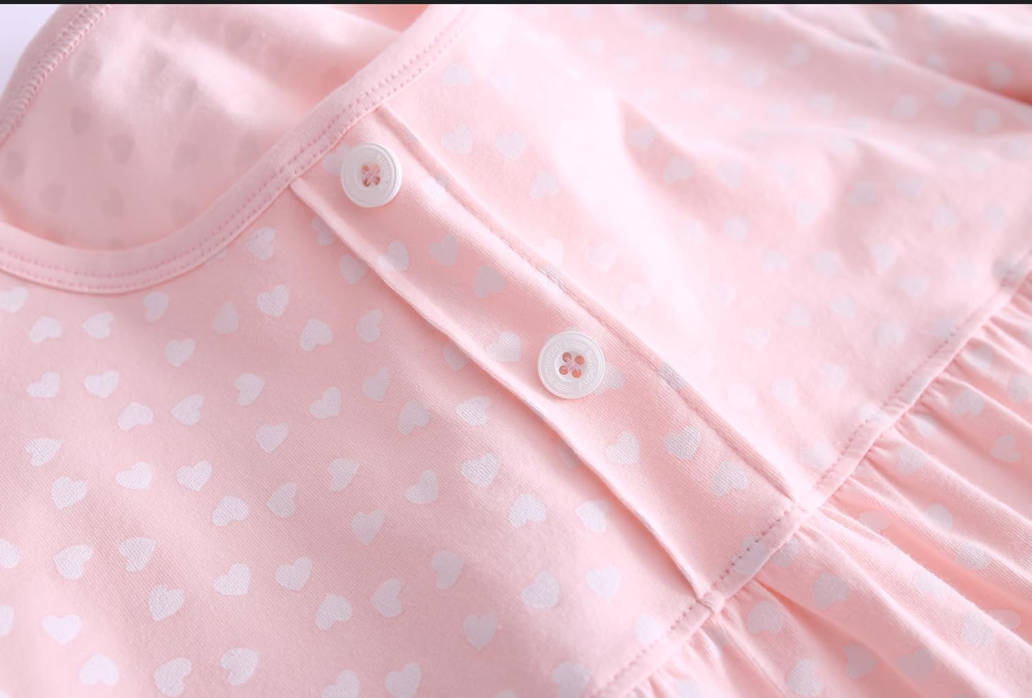 Girls' Princess Nightgowns Heart Print Sleep Shirts Cotton Sleepwear for 3-12 Years - Image 2