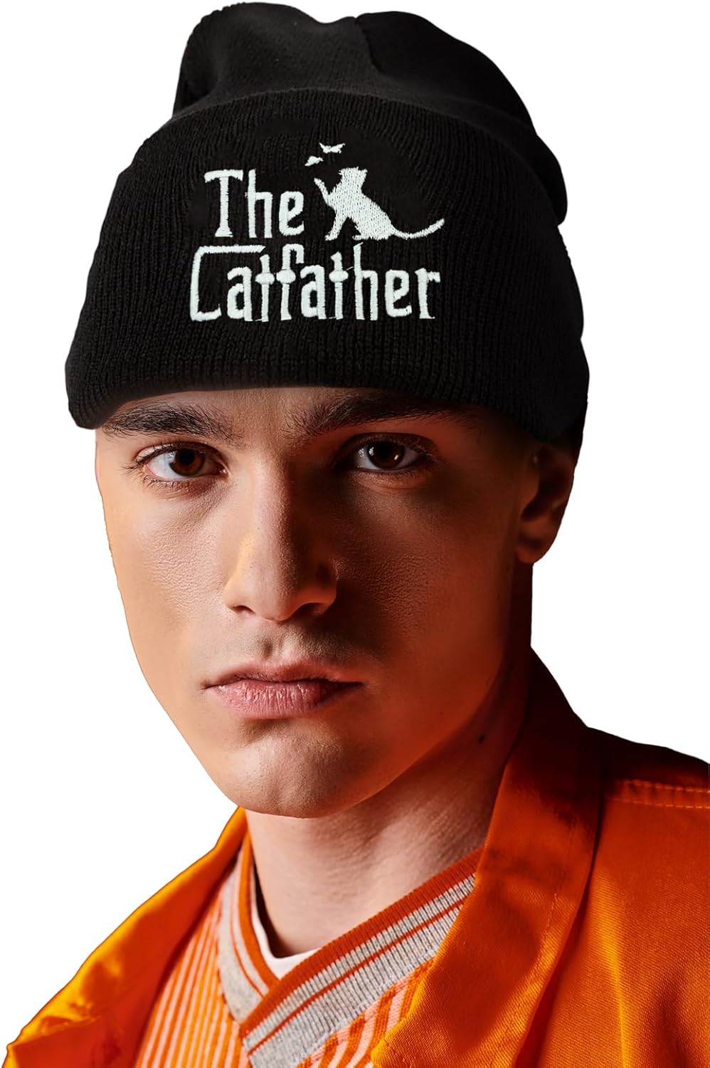 Cat Dad Beanie Hat Winter Cuffed Knit Hat Skull Watch Cap Embroidery Fisherman Beanies for Women Men Unisex - Image 5