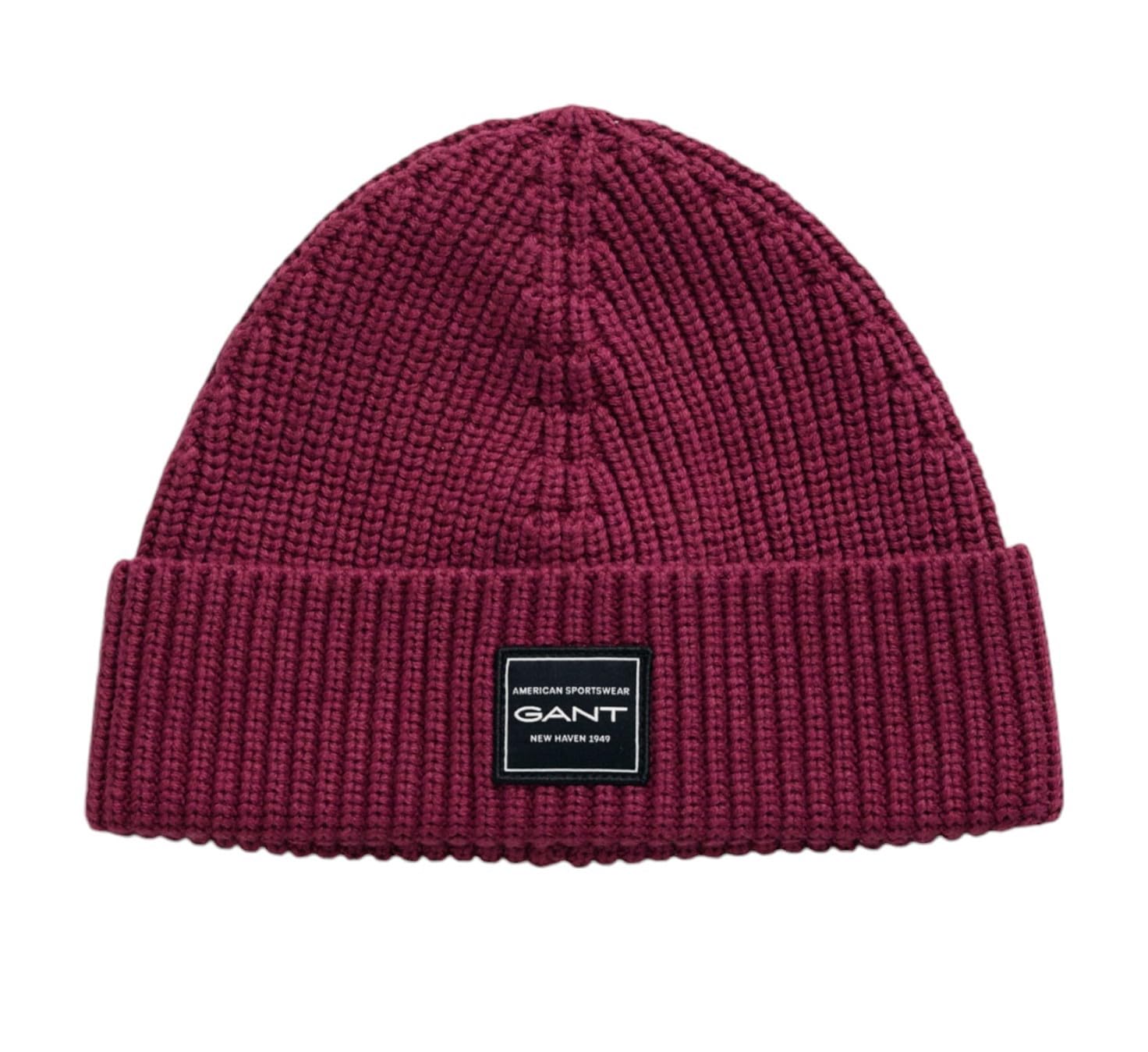 Gant Unisex Weinrot 'S Cotton Ribbed Beanie, One Size