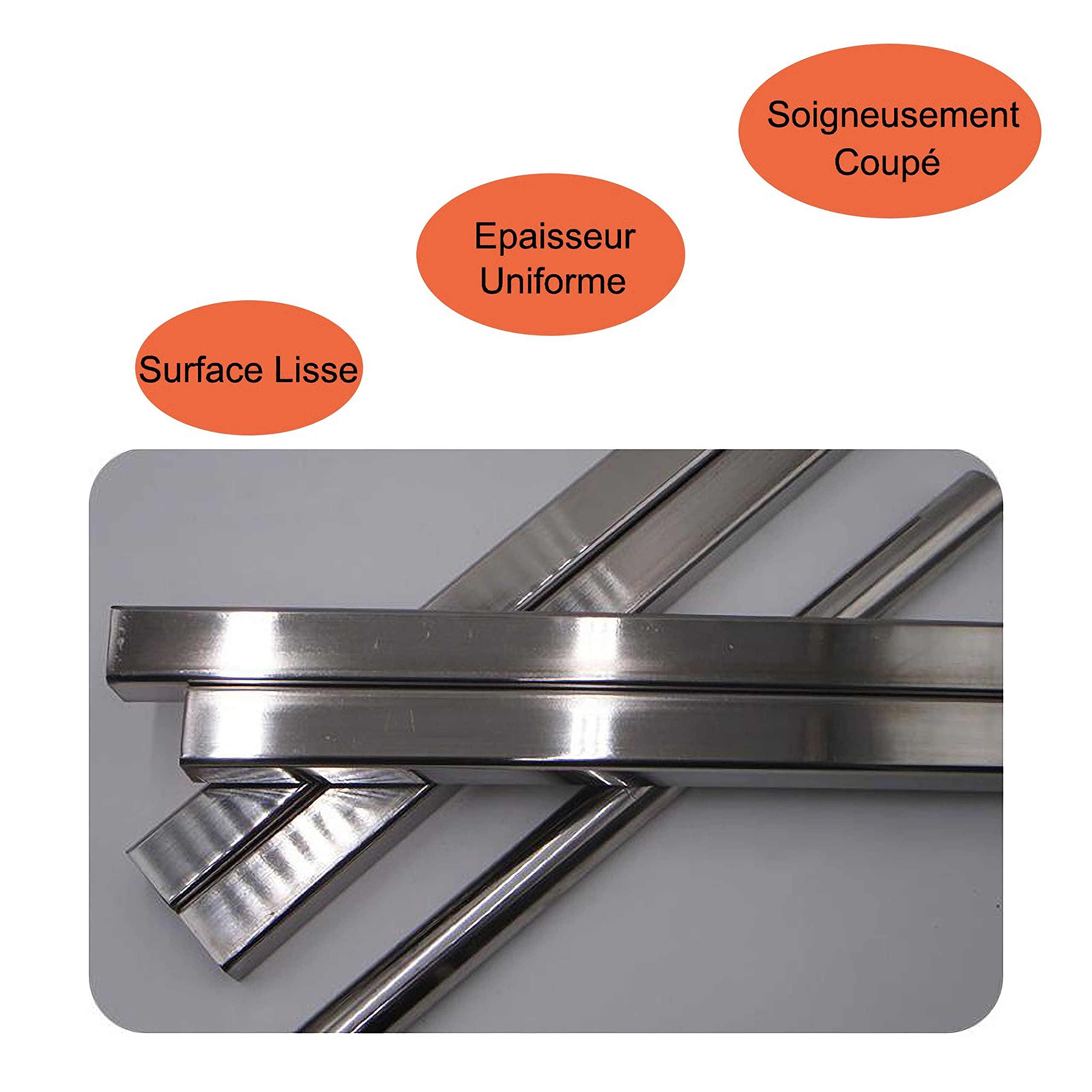 TEN-HIGH Tube Carré en Acier Inoxydable 304, 1000mm X 20mm X 20mm, épaisseur 1mm, polissage de surface, tuyau en acier inoxydable 304 de qualité alimentaire