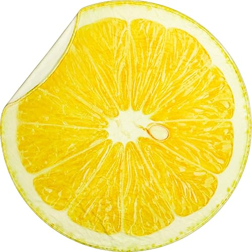 Miniatura 4 de Vessia Manta de Tiro con Temática de Comida (60 pulgadas, Amarilla), Manta Realista y Divertida de Limón para Adultos y Niños, 300GSM Manta de Tiro