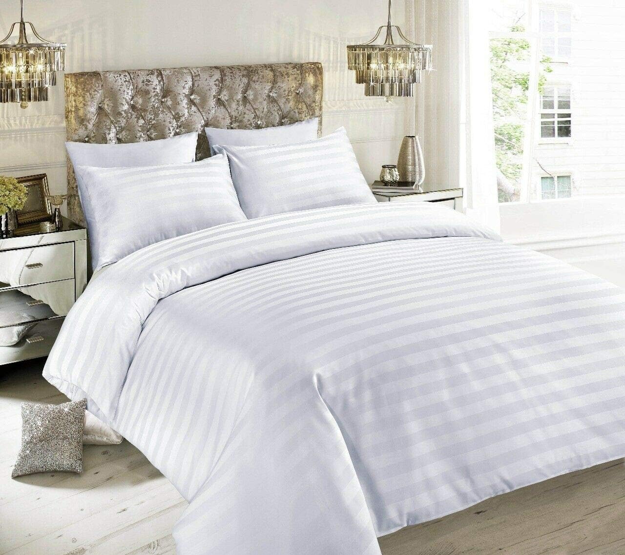 LinenZone 800 Thread Count Egyptian Cotton Duvet Cover Set - King Size, Super Soft Hotel Quality