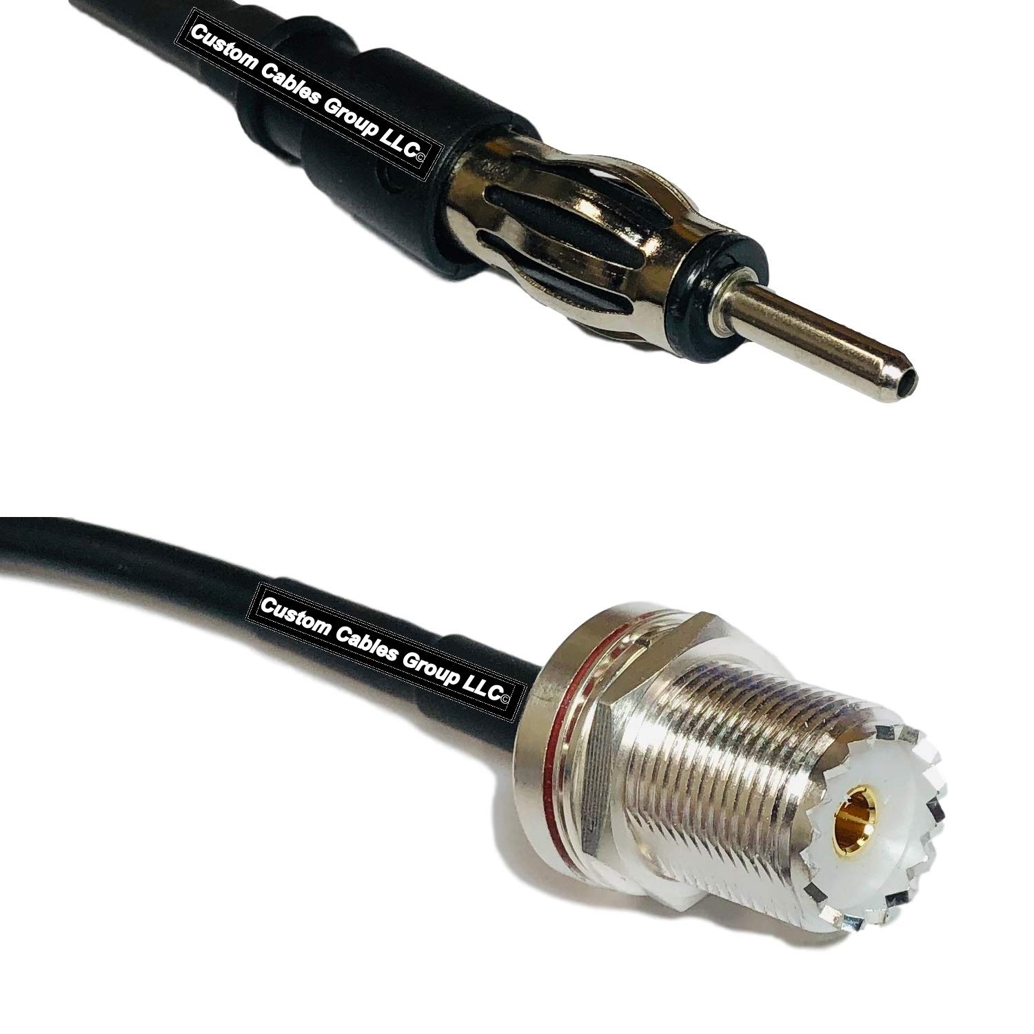6 feet RG58 AM/FM Male to UHF Female Bulkhead RF Pigtail Coaxial Cable
