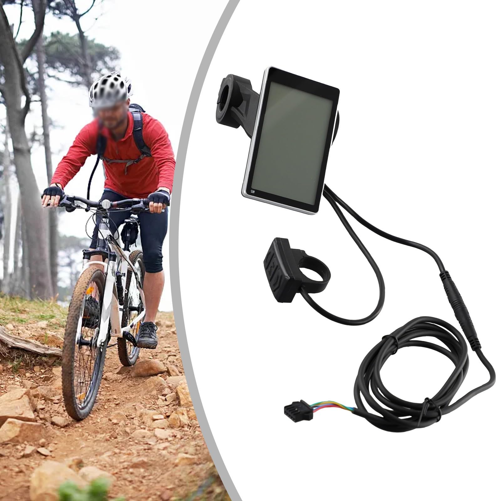 Lecreatekit E-Bike M5 Display LCD 5Pin Scooter Elettrico Tachimetro con Guscio in Acciaio ABS Compatibile con Protocollo di Comunicazione N° 2