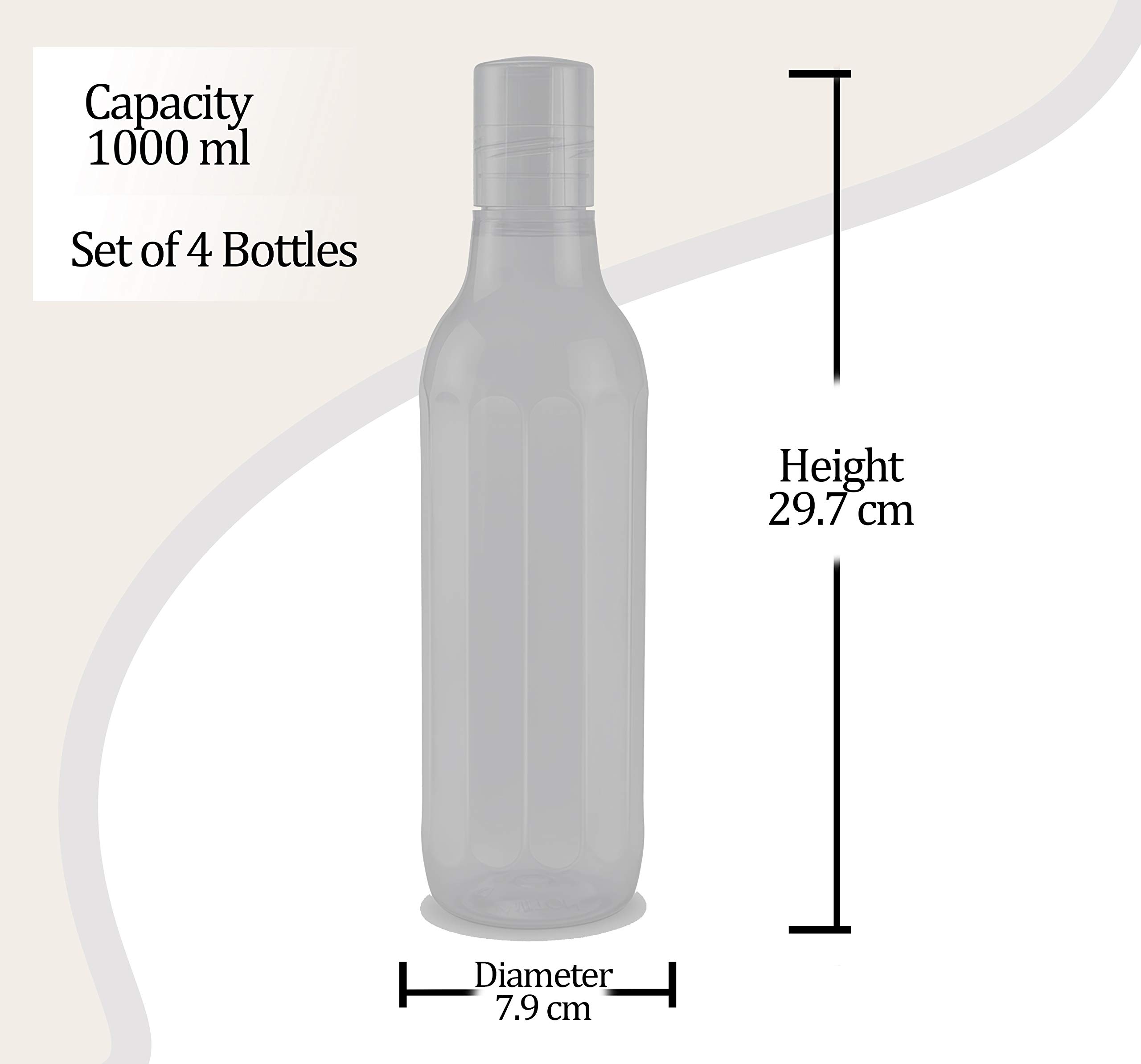 MILTON Prism 1000 Pet Water Bottle, Set of 3, 1 Litre Each, Transparent 3