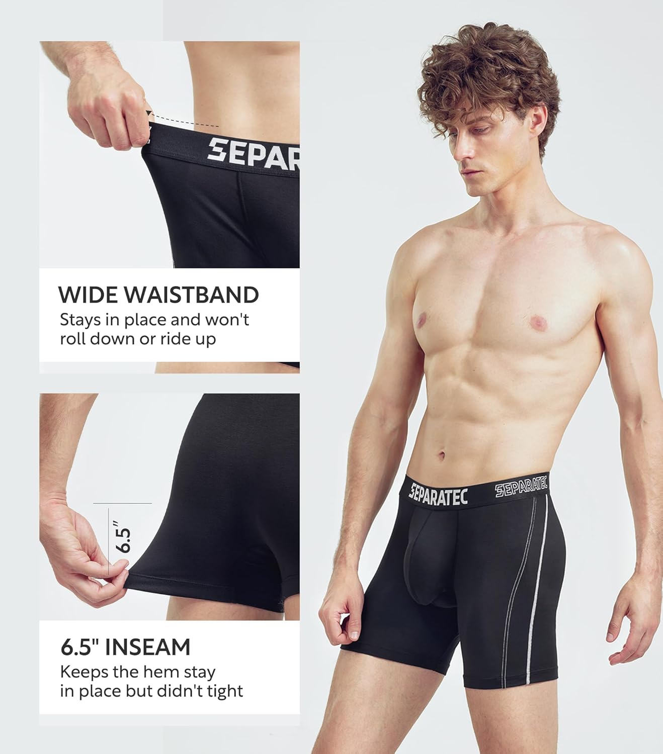 Separatec Mens Underwear Dual Pouch Boxer Briefs Moisture Wicking & Breathable ComfortSoft Underwear with Fly 3 or 6 Pack - Image 4