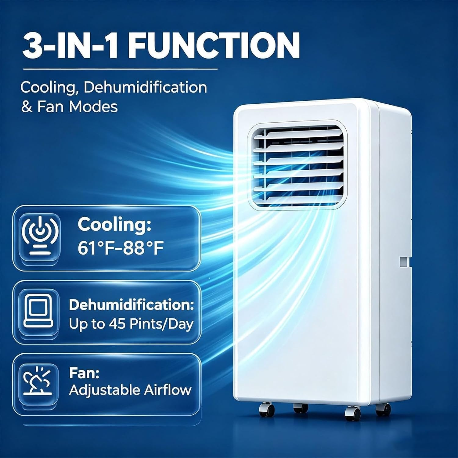 9000BTU/12000BTU przenośny klimatyzator 3 w 1 z osuszaczem powietrza i wentylatorem, timer 24H, do sypialni, mieszkania i małych pomieszczeń, klimatyzacja, 9000BTU, 9000BTU, 9000BTU
