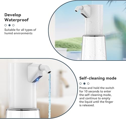 Miniatura 6 de Dispensador automático de jabón sin contacto, recargable de 15 oz13.5 fl oz, gran capacidad, dispensador ajustable de cuatro niveles, volumen