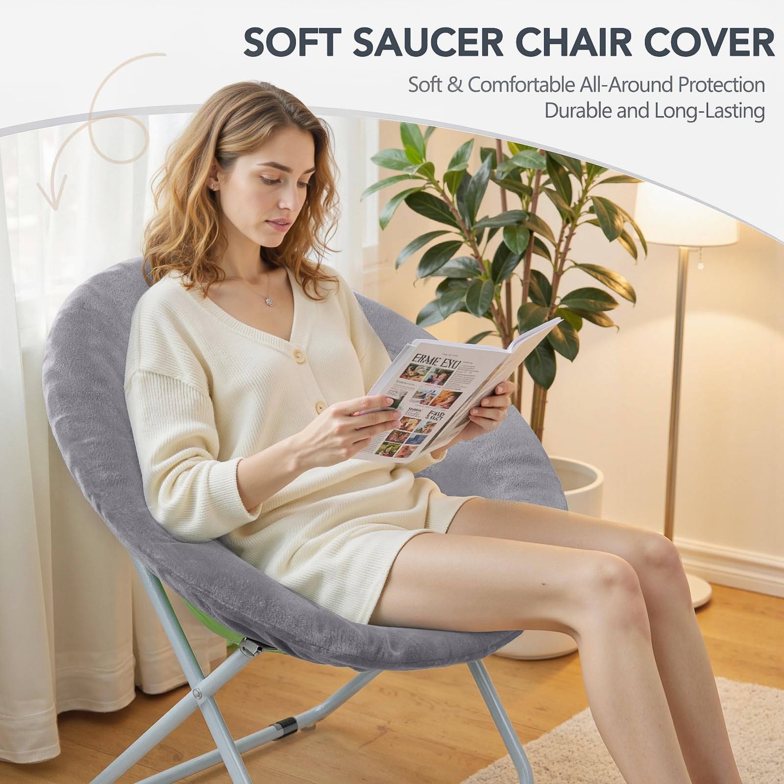 Amazon.com: Velvet Stretch Saucer Chair Cover, (Only A Cover) Soft 