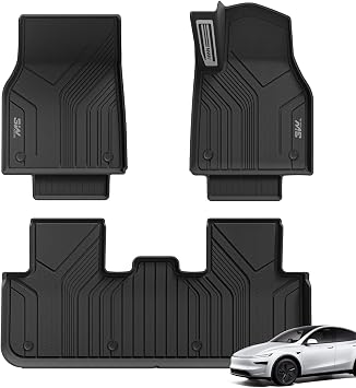 3W Floor Mats Fit for 2025 2026 Tesla Model Y Juniper, Odorless Thoex  Dog Friendly All Weather Premium Car Mat, Waterproof Anti-Slip Easy Clean Heavy Duty Liner Tesla Accessories