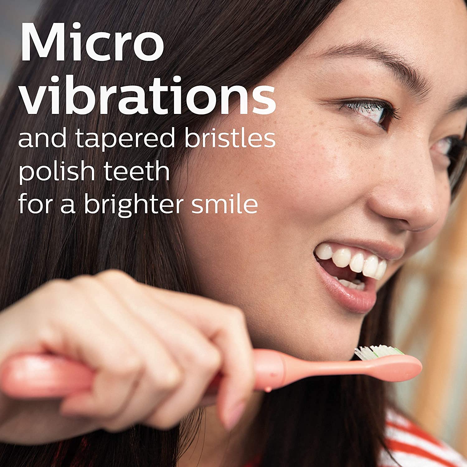 Philips Sonicare One Toothbrush, Electric Battery Powered with Sleek Travel Case and Heads, Miami Coral