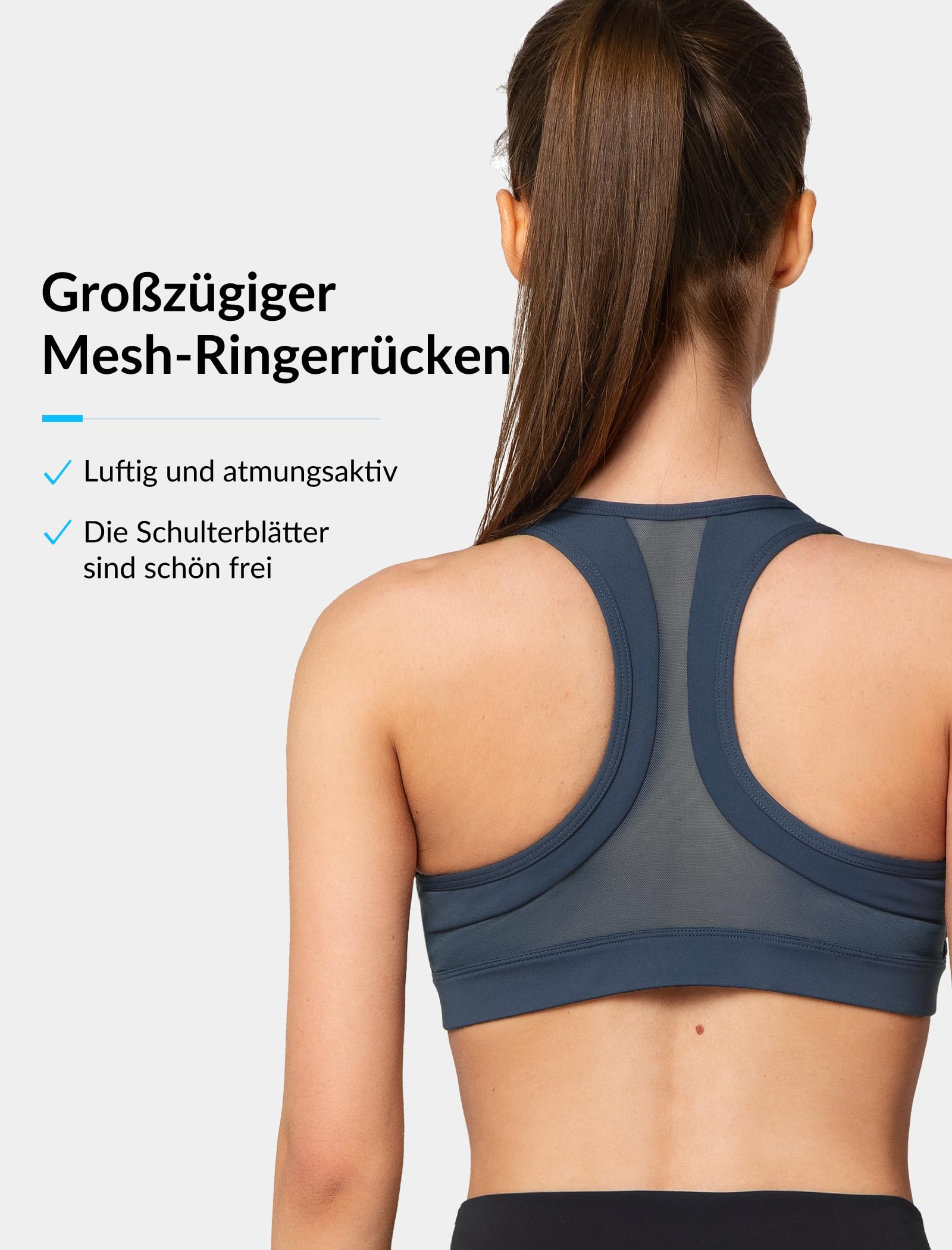 Yvette Reggiseno Sportivo da Donna Chiusura Anteriore Supporto Forte Seni Grandi Imbottiti per Fitness Yoga Running Jogging