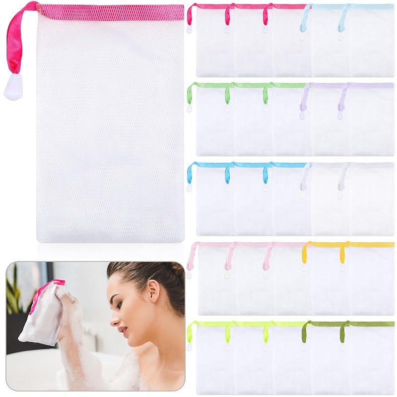 Bolsas de tela mesh para sabonete Sunnyray, 10 cores, Pacote com 25