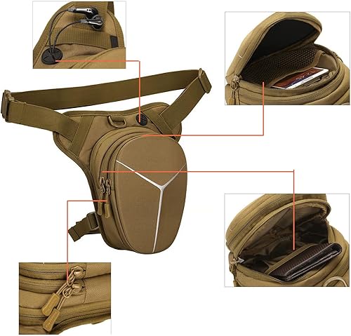 Miniatura 5 de Hdlsina Bolsa de pierna con caída de carcasa rígida reflectante a rayas en la cintura, ampliable, bolsa cruzada para viajes, deportes al aire libre,