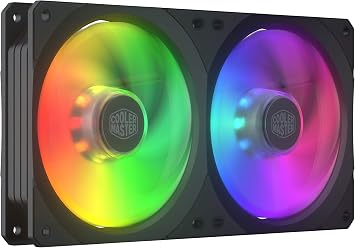 Cooler Master MasterFan SF240R ARGB Case & Cooling Fans -Easy-to-Install Square-Frame Design with Hybrid Blades, Vibration Dampening Padding, and ARGB Lighting Customization - 240mm Frame