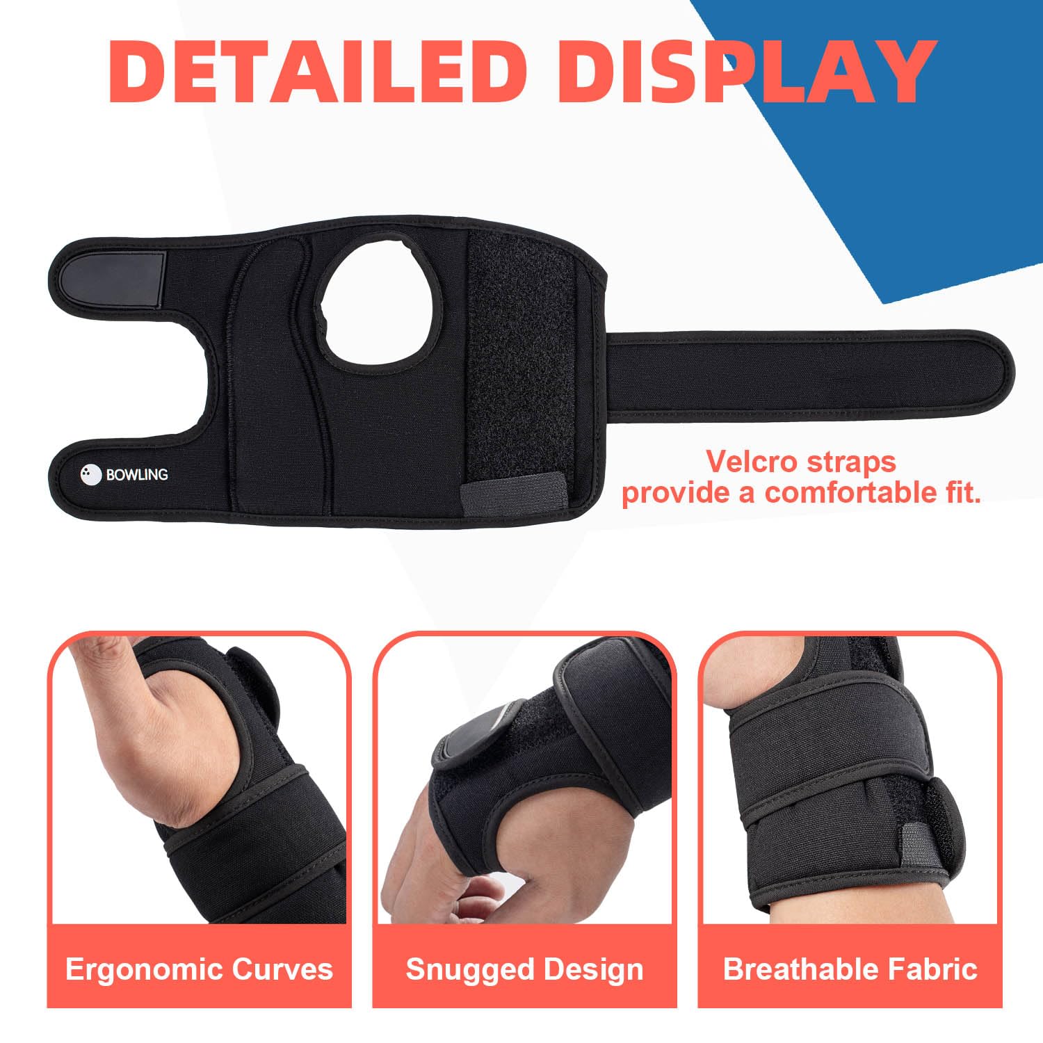 Gants de bowling, attelle de poignet de bowling, support de poignet de bowling, positionneur de poignet de bowling