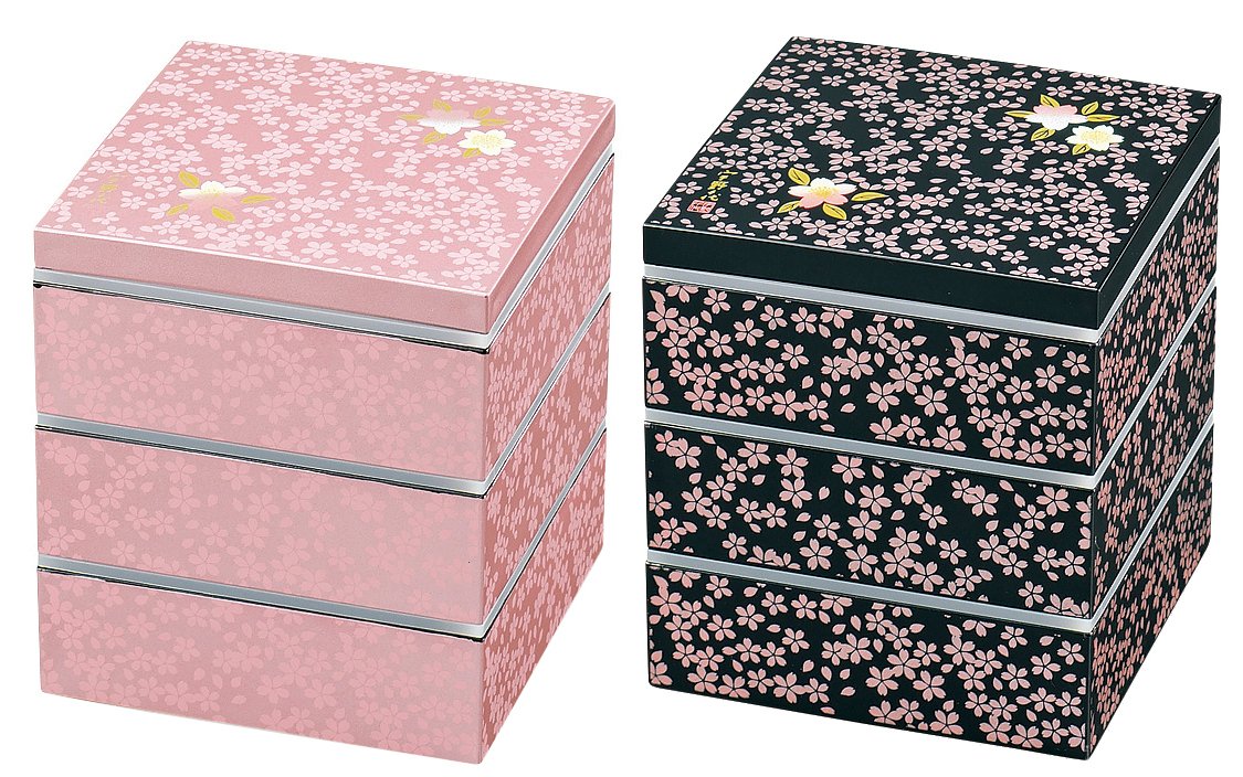 豆千代 三段 重箱 お重 おせち 3段 日本製 越前 漆器 正月 面取45三段重 古代朱 12