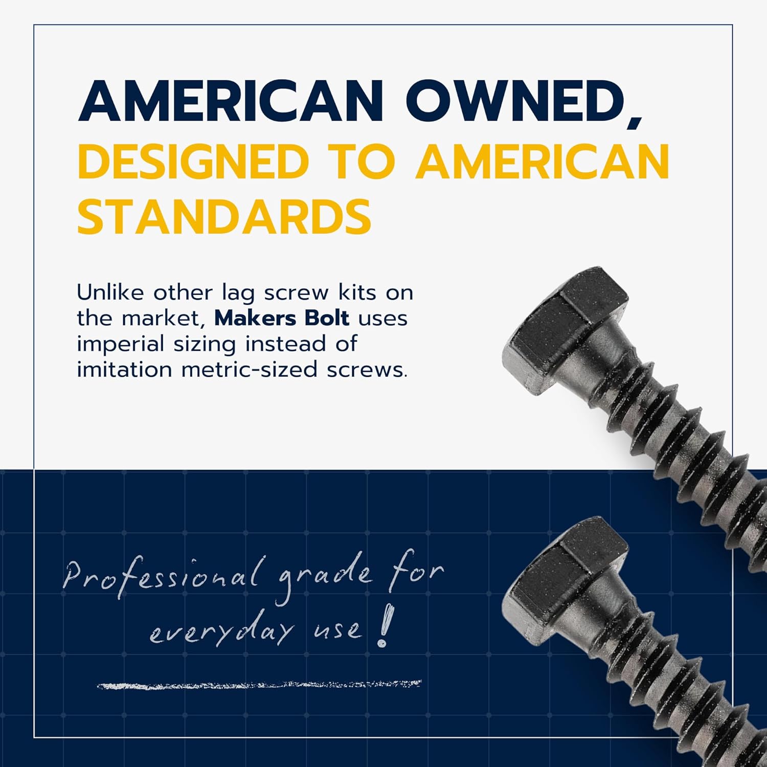 1/4 x 1-1/4 (100 Pack) Lag Screw Kit, 100 Screws and 100 Washers, Ceramic Black Ruspert Coating for Exterior Use, Meets ASTM A307 and ASME B18.2.1, Industrial/Commerical Grade by Makers Bolt