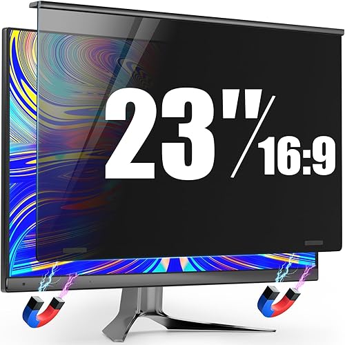 Miniatura 10 de Pantalla magnética de privacidad de 24 pulgadas para monitor sin marco, relación de aspecto 16:9, protector de pantalla de luz azul colgante,