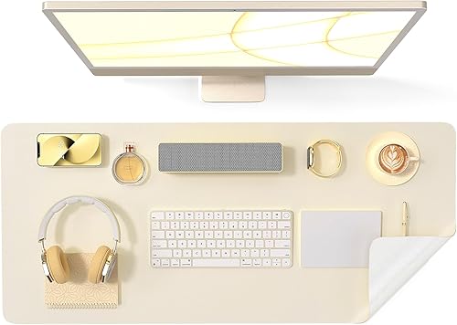 Alfombrilla de escritorio de gamuza antideslizante, alfombrilla para mouse, alfombrilla de escritorio, de piel sintética, protector de escritorio